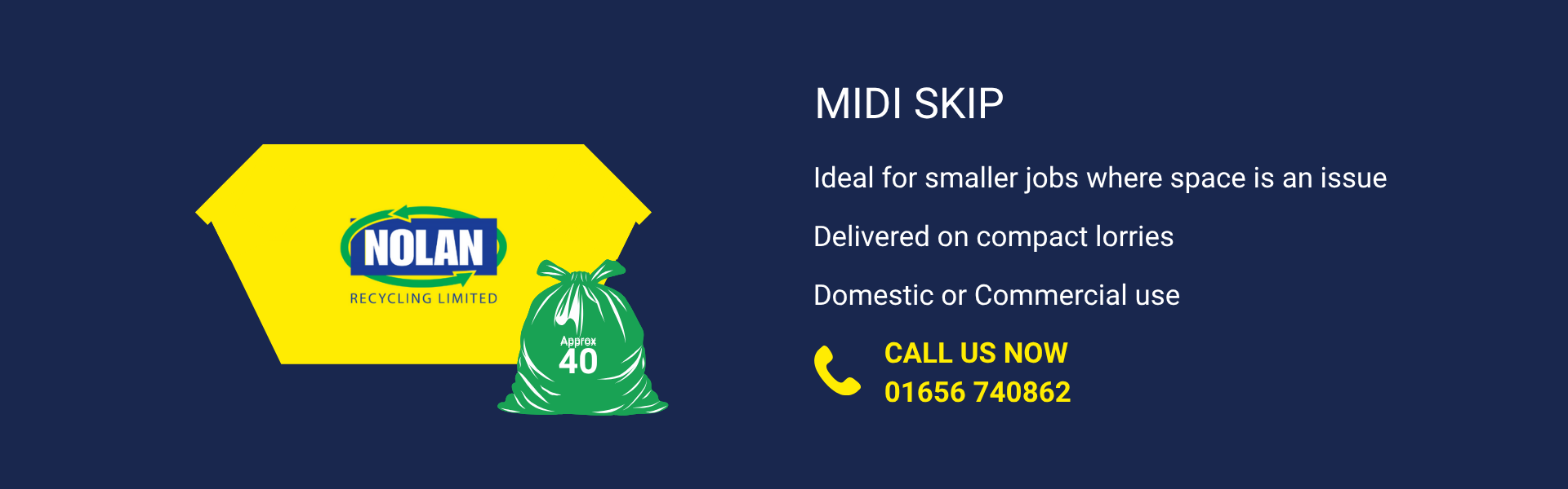 Nolan Recycling midi skip which will hold approx. 40 refuse bags for recycling