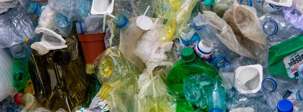 Image of plastics awaiting recycling